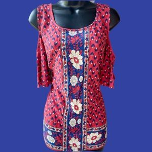 Boho St. John’s Bay Paisley Cold Shoulder Top